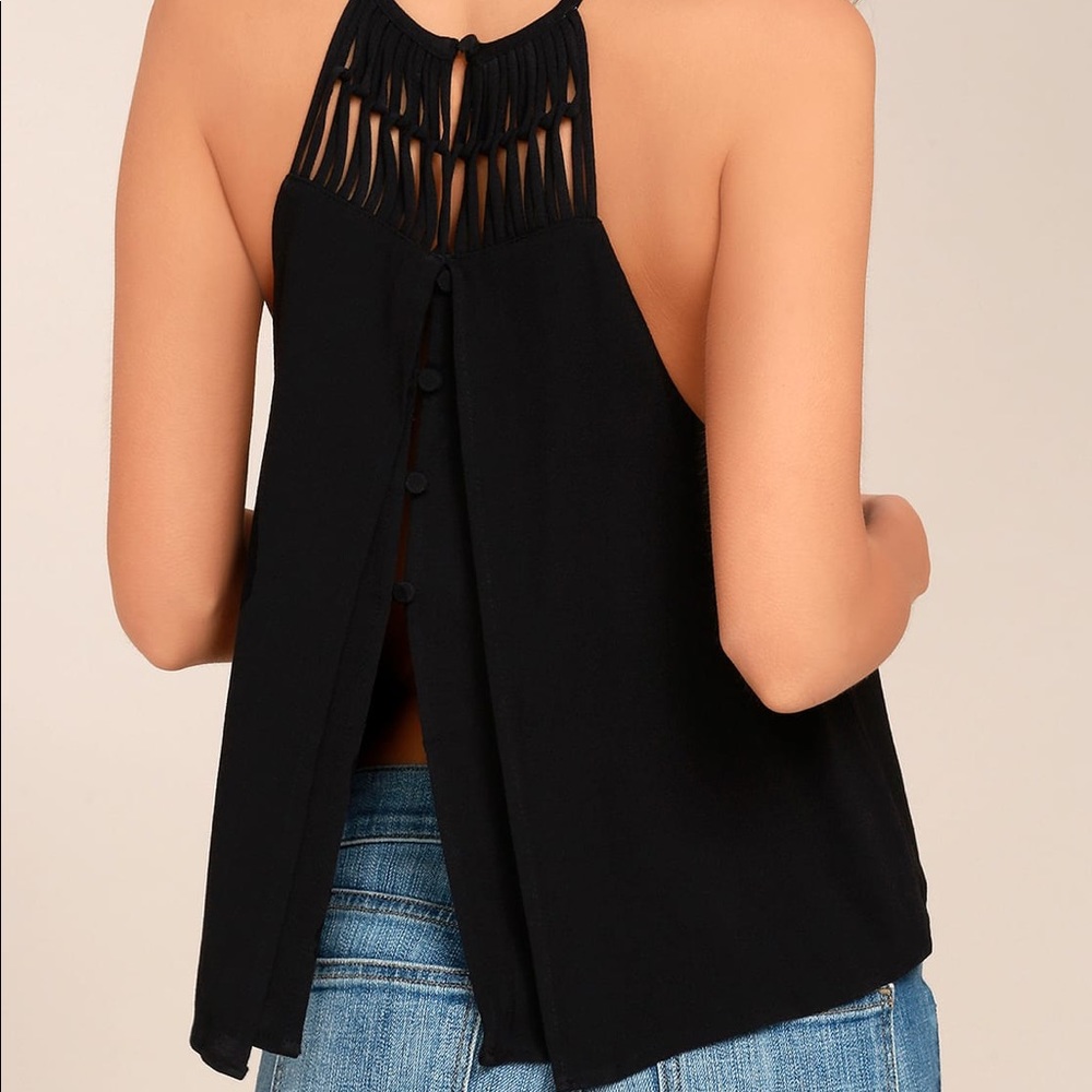 Lulus strappy black tank top